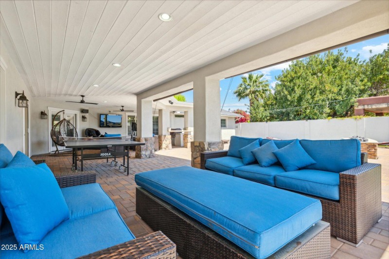 Rear patio and grill