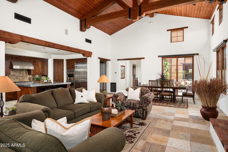 Great Room to Dining and Kitchen