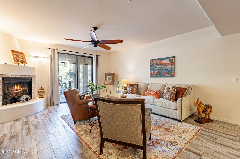 Great Room with Beehive Fireplace