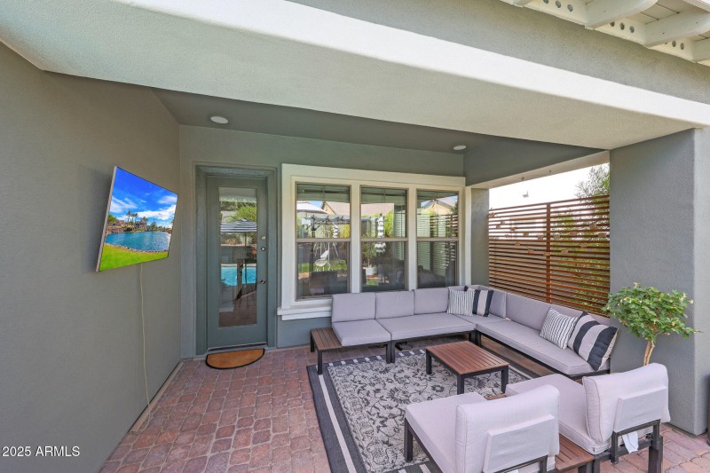 Sheltered, covered Patio