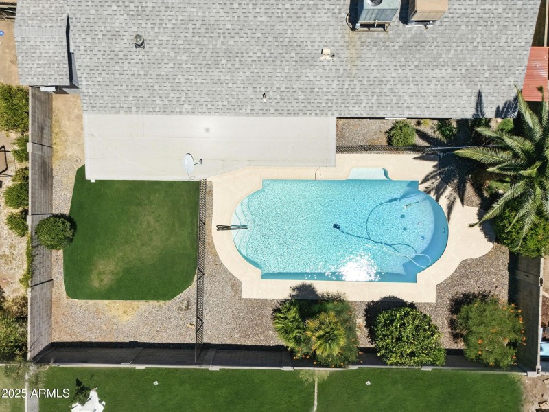Aerial view backyard