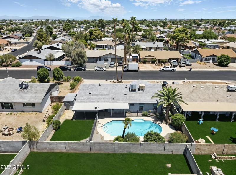 Aerial view backyard