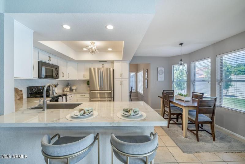 kitchen and nook area