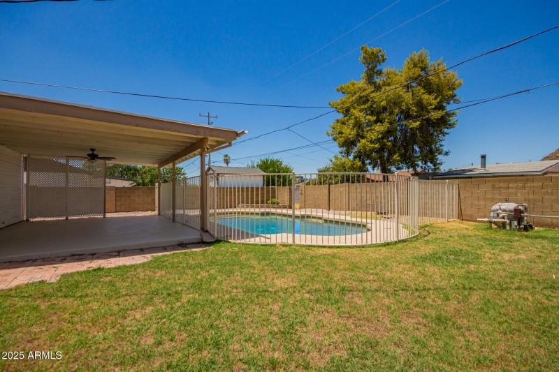 Backyard with Fenced Pool