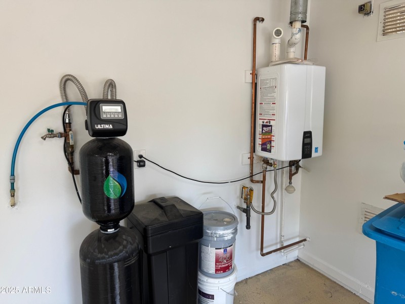 garage 2 water softner and tankless hot