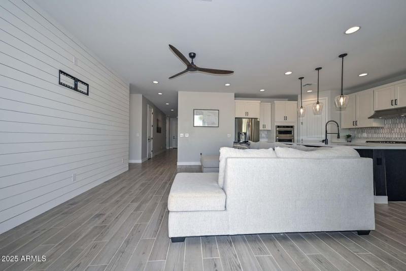 Wide Open Living with Shiplap Wall