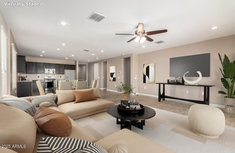 Virtually Staged Family Room