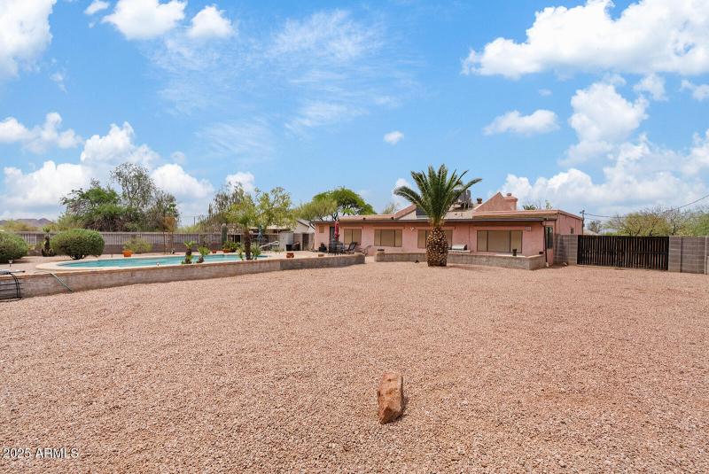 Backyard view of home