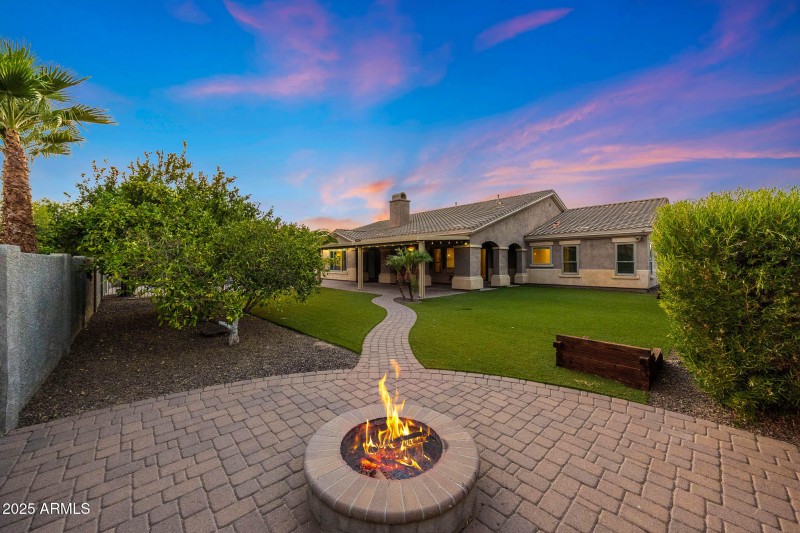 Firepit in backyard