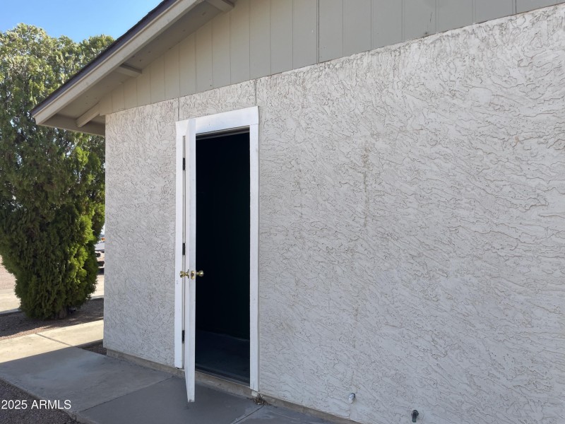 Exterior of building near carport