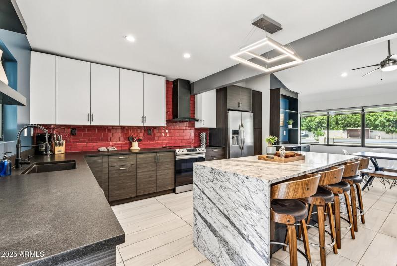 Kitchen view towards dining
