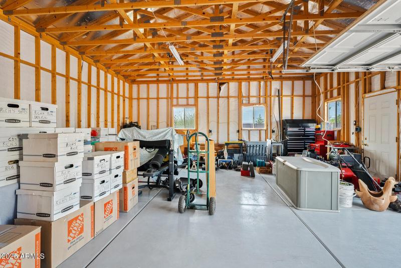 Interior of detached garage
