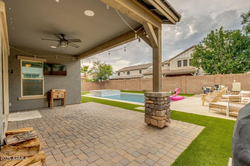 Private Backyard with heated pool / spa