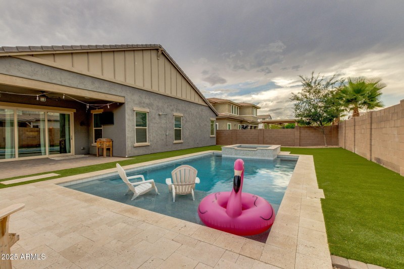 Private Backyard with heated pool / spa