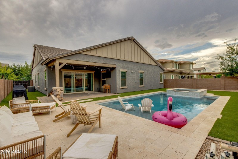 Private Backyard with heated pool / spa