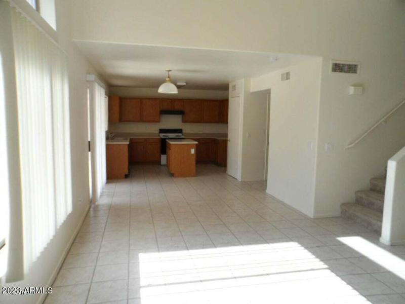 family room looking to kitchen