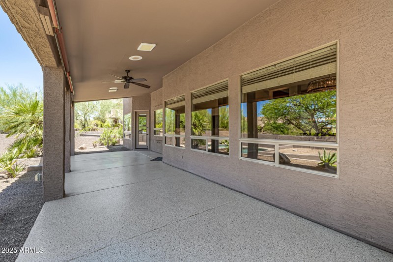 Covered Patio with Ceiling Fans