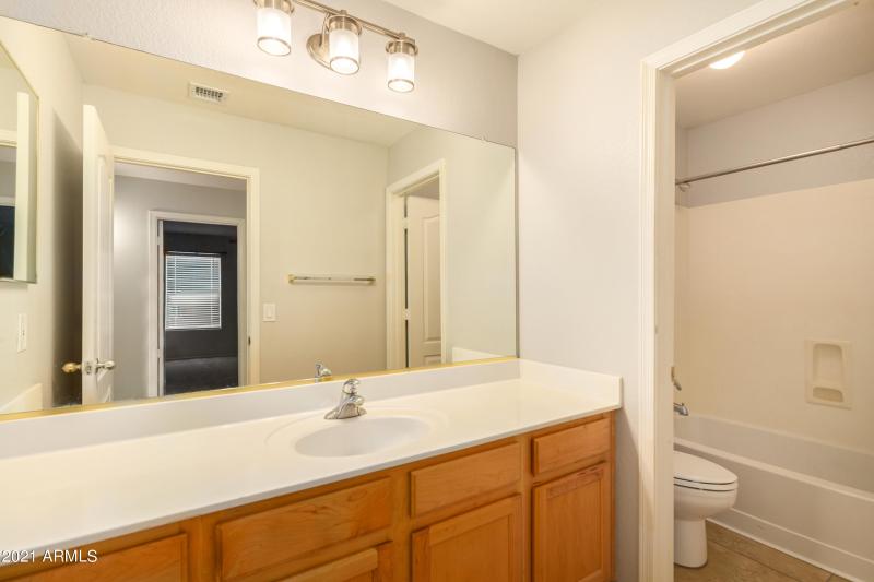 Hall bathroom with interior door