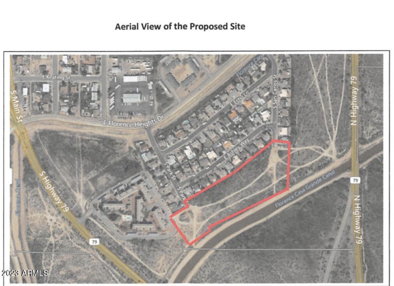 Aerial view of proposed site