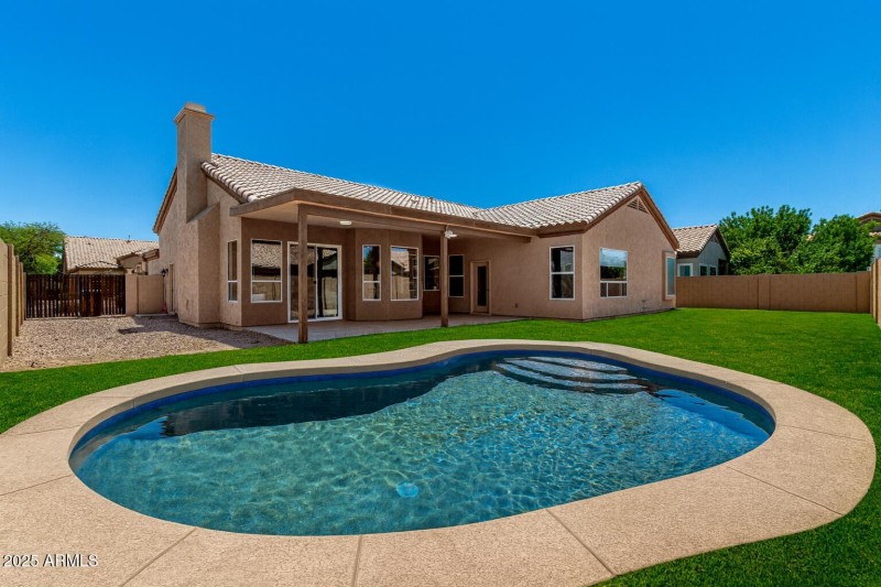Backyard with Pool Render