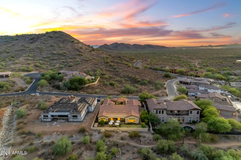 dron dusk from back