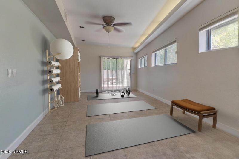 Home gym virtual staged