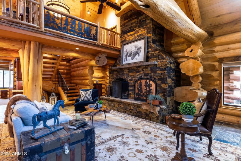 Greatroom Fireplace to Balcony