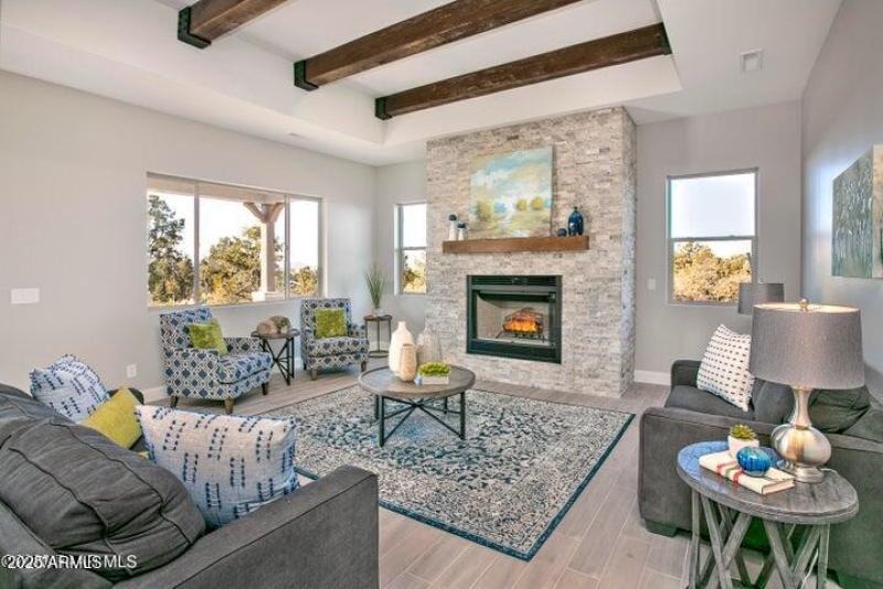 Model Great Room with Fireplace
