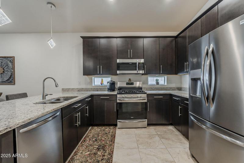 Stainless steel appliances.