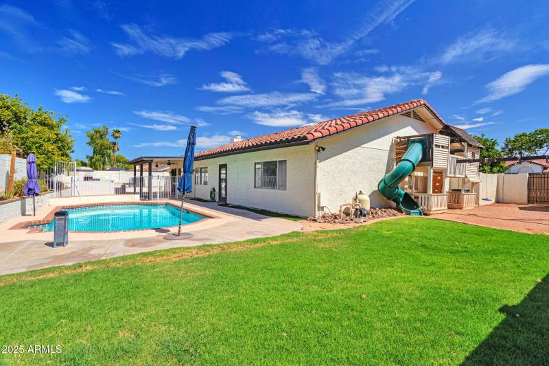 Grass backyard with Playground