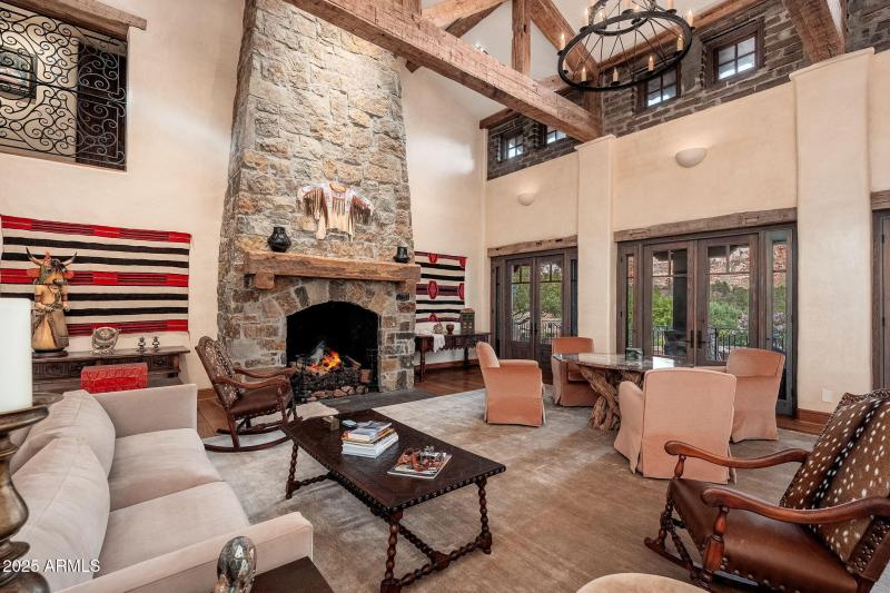 Living room with fireplace