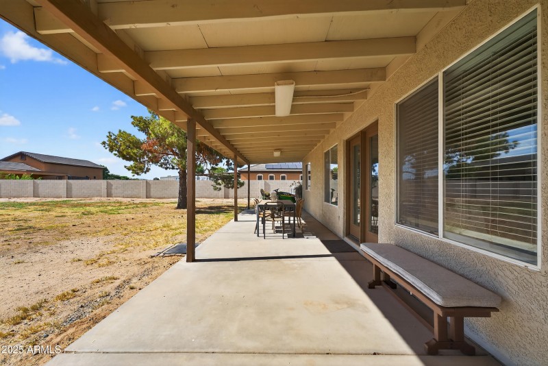 Full length back patio