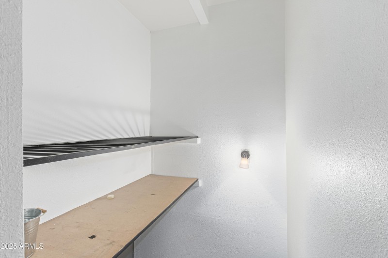 Storage on steps leading to garage!