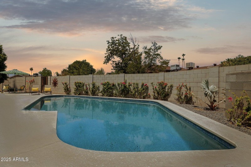 pool view at night
