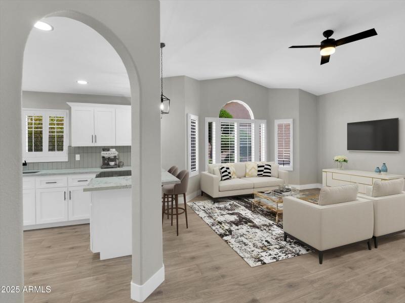 Kitchen / Living Room from Foyer