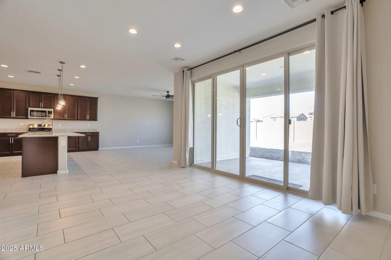 Dining room to kitchen and patio