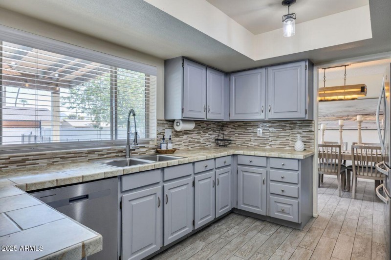 Kitchen with Large Window Views