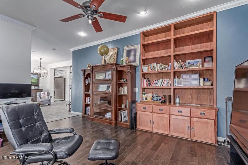 Den with Built-in Bookshelf