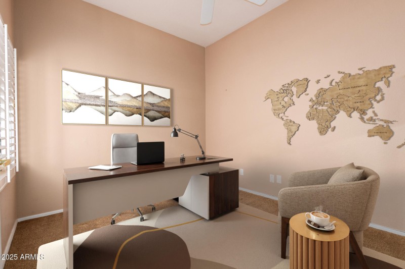 Office/Den Virtually Staged