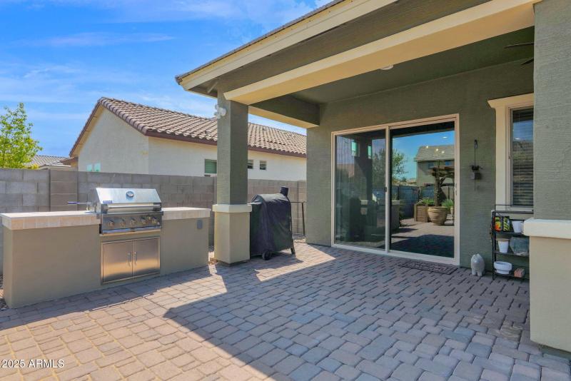 newly built-in outdoor kitchen