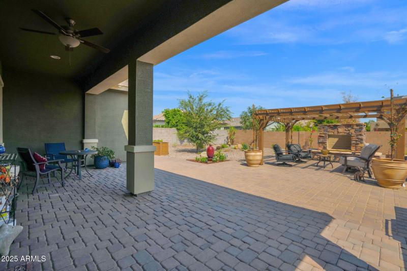 large covered papered patio