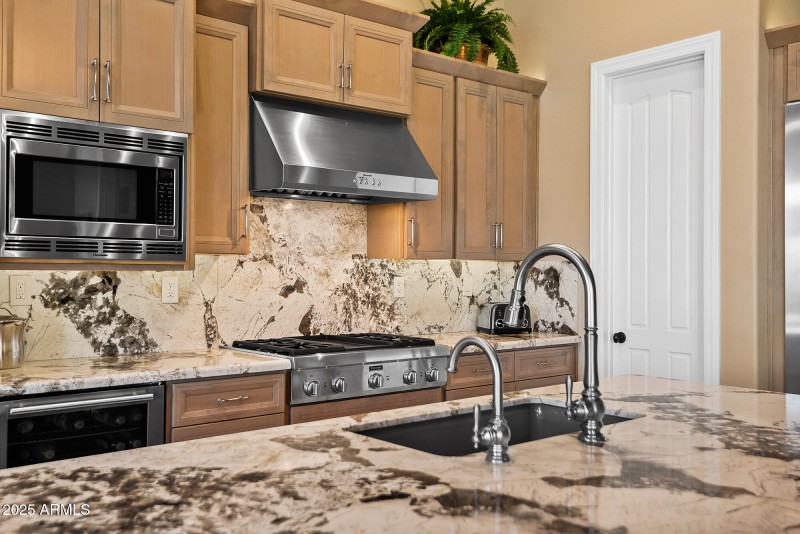 Leathered Granite Counters and Backsplas