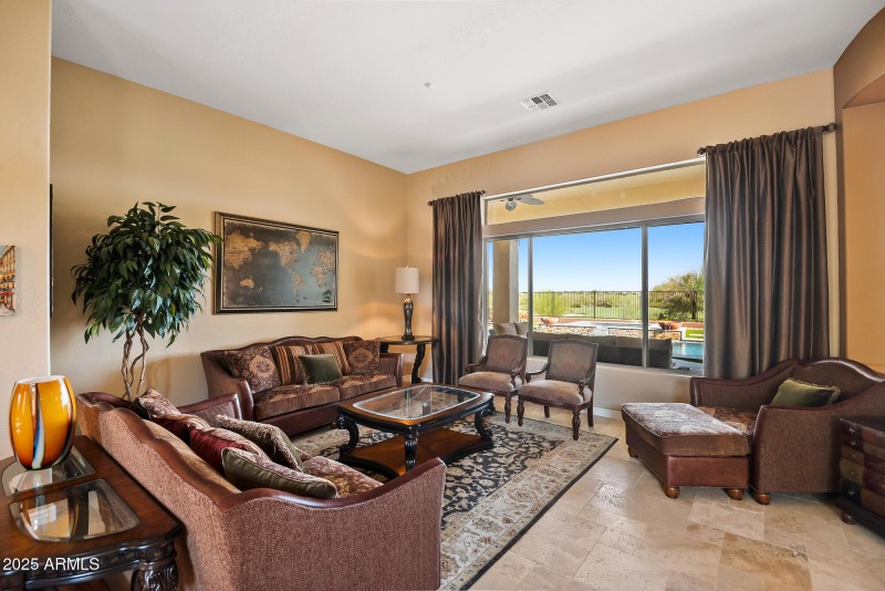 Living Room with Pool View