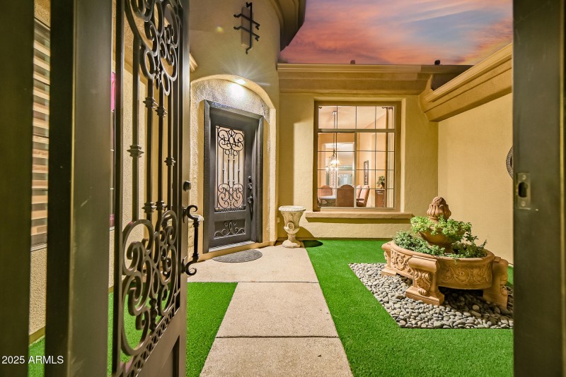 Twilight Courtyard Entry