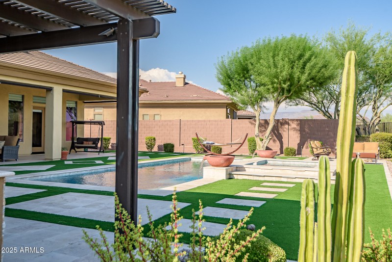 Pool through cactus