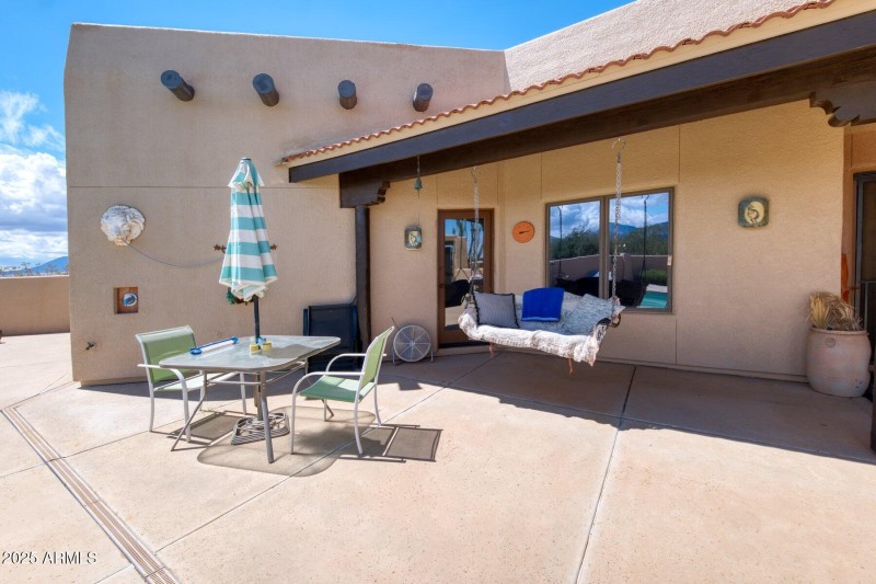 Pool side patio - outdoor shower