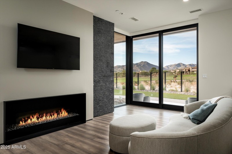 Modern Fireplace in Primary