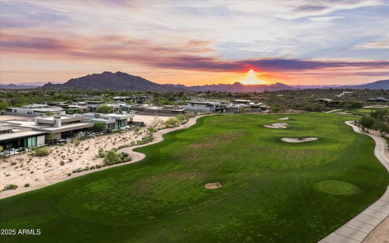 Golf Course with Sunset