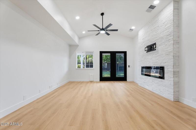 Vaulted Ceilings and Stone Fireplace