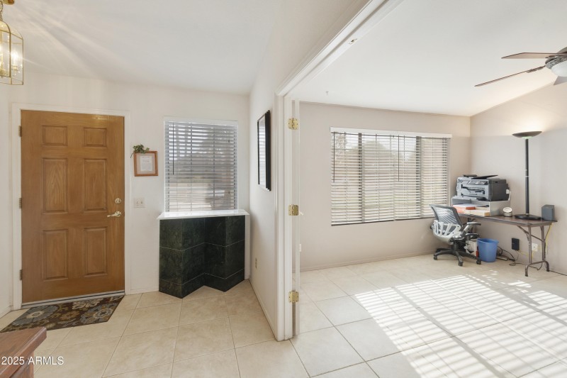 Inside entry and office/den to right